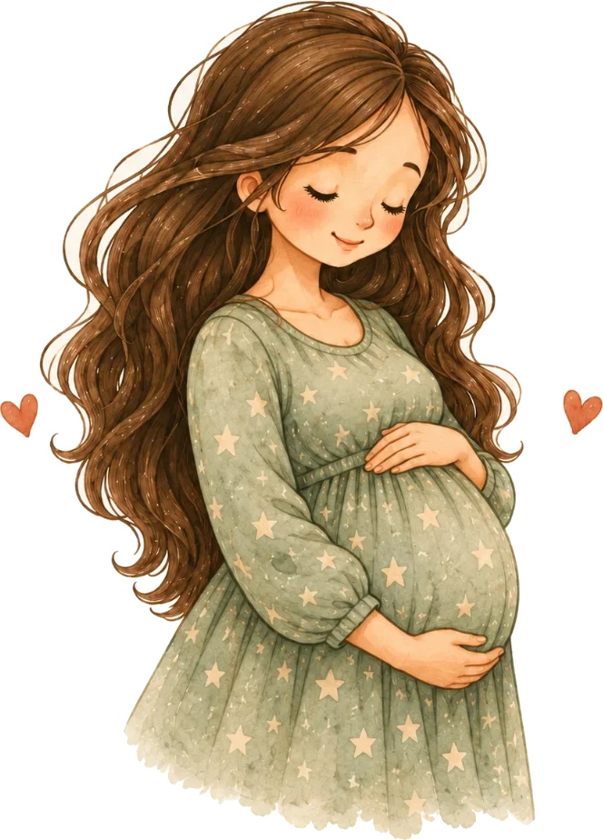 Mamá embarazada acariciando su barriga